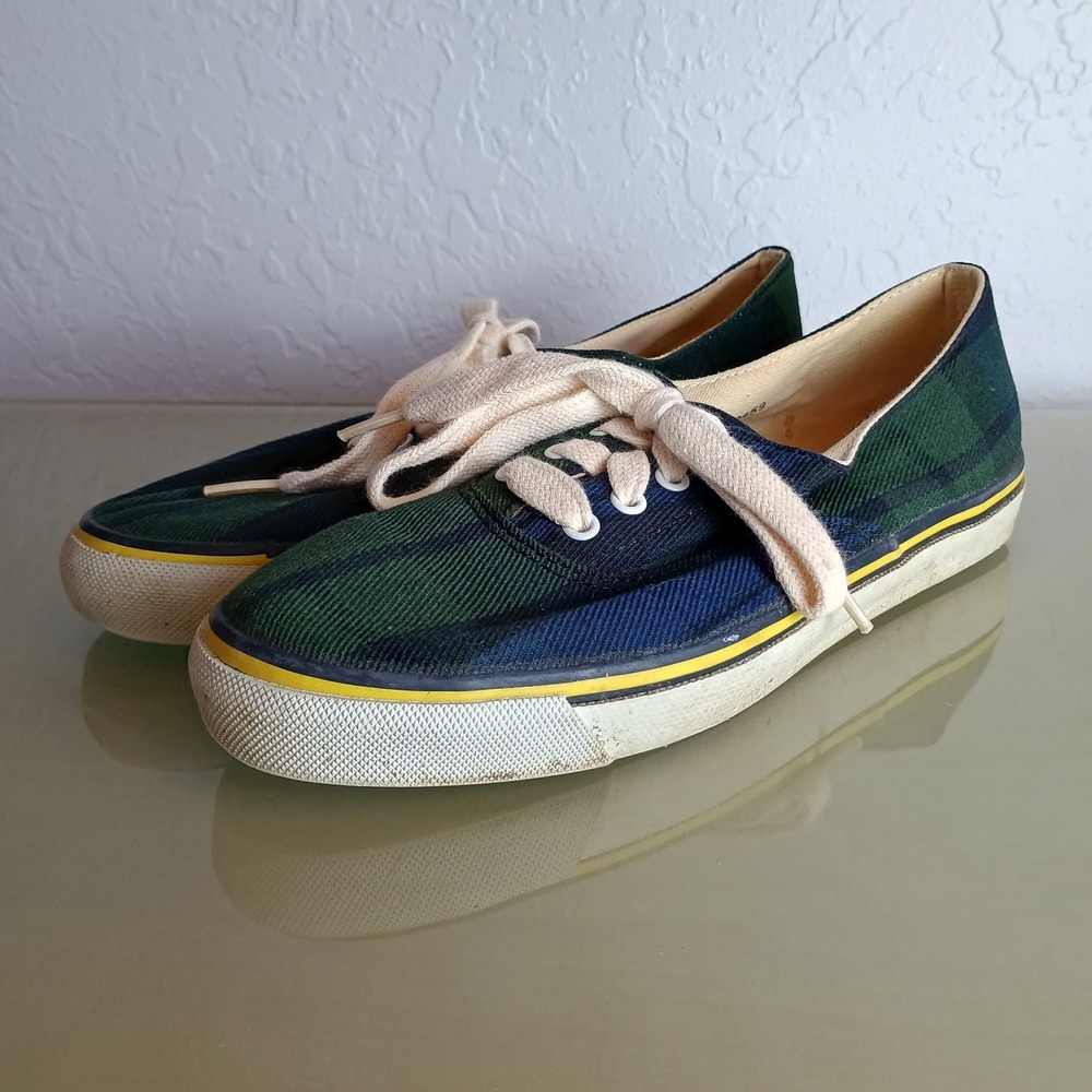 Ralph Lauren Polo Shoes Sneakers Plaid Vintage Casual Low Women's Size 8.5 Korea